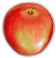 Плакат-мини вырубка Красное яблоко М-14291