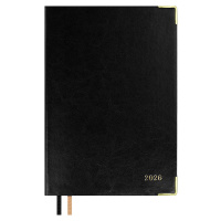 Ежедневник 2026г А5 176л Сариф черный кожзам интегральный переплет 70257