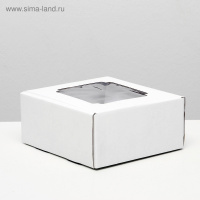 Коробка самосборная 19*18*9см с окном белая