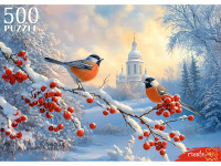 Пазлы 500 Снегири на ветке