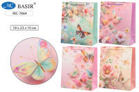 Пакет бумажный 18*23*10 Цветы и бабочки МС-7664