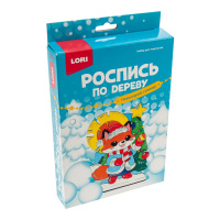 Роспись по дереву Новогодний сувенир Лисичка у ёлки Фнн-071