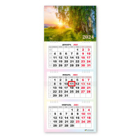 Календарь 2024 квартальный 190*460 Природа 7782