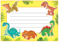 Наклейки на тетради Динозавры 113х80мм ШН-12812