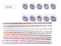 Скотч декоративный со стразами, размер 50 см х 1.5 см, микс цветов М-1339