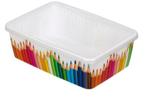 Контейнер Гамма пластик 22 x 14 x 7 см прозрачный Карандашница с крышкой