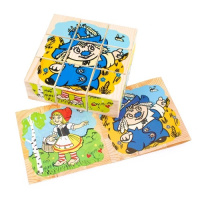 Кубики деревянные 9шт Герои сказок