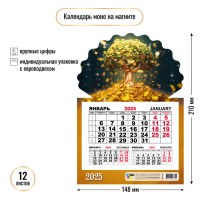 Календарь 2025 магнит отрывной моно Денежное дерево 8730