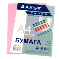 Бумага А4 20 л Розовая пастель 70 г/м Alingar