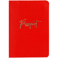Обложка на паспорт Naples кожа красная тиснение фольгой