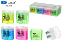 Точилка пластик контейнер 2отв Basir МС-3812