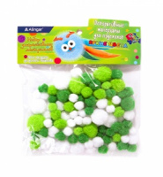 Помпоны пушистые 80шт ассорти  AL9031-9037