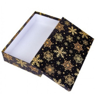 Коробка нг Золотые снежинки 30*20*8