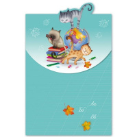 Папка А4 для тетр липучка пластик вырубка Котик 47019