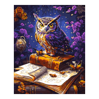 Картина по номерам 40*50 Мудрая сова холст на подрамнике Рх-152