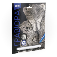 Гравюра большая серебро Белые медведи  Гр-560