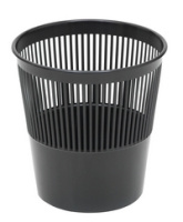 Корзина для бумаг 09 л пластик сетка черная