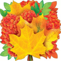 Украшение Кленовые листья и рябина 200*200 мм 88.613