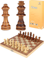 Шахматы деревянные на магните 24*12см