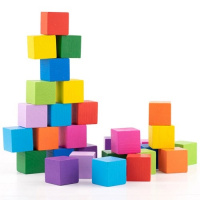 Кубики деревянные 30шт Цветные