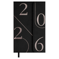 Еженедельник 2026г 95*155мм 64 л Кассандра черный кожзам магнитный клапан 70350