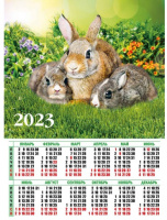 Календарь 2023 листовой А3 Символ года 7610