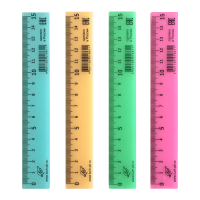 Линейка 15см пластик пастельная ассорти 2114-08
