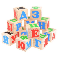 Кубики деревянные 12шт Русский алфавит
