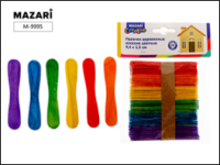 Палочки деревянные плоские 9,4*1,5 см, 50 шт м-9995 цветные