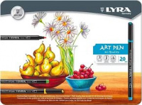 Фломастеры 20цв Lyra для художников металл коробка Hi-Quality Art Pen L6751200