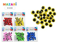 Глазки подвижные цветные D=15 мм, 30 шт М-4328