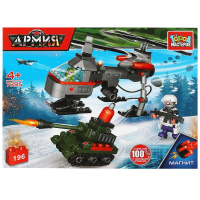 Конструктор город мастеров Вертолет перевозит танк магнит 196 деталей 343369