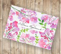 Открытка А6 С днем рождения! одинарная (акварельные цветочки) ПО 21