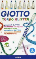 Фломастеры 8цв Giotto Turbo Glitter с блестками Fila 425800