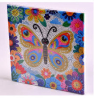 Алмазная мозаика 20*20 Бабочка (холст на подрамнике полная выкладка)