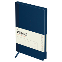 Ежедневник А5 136 л Vienna т.синий кожзам  интергальный переплет 