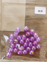 Бусины пластик сиреневый неон №85