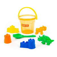 Набор песочный №325 ведро макси, лопатка №6, 5 формочек мамонт+динозавр №1+замок мост+замок башня