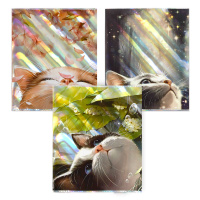 Обложка 215*346 мм НАБОР 3 шт 70 мкм ПВХ для тетрадей и дневников Лучезарный кот 69105