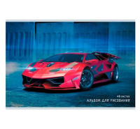 Альбом для рисования 40 л А4 скоба Скоростной автомобиль 110 гр/м2 А402323