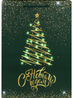 Пакет нг 31*40*12 см Сияющая ель (мат лам глиттер 190г) ПКП-6696