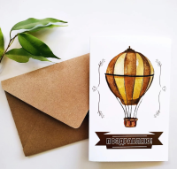 Открытка А5 Поздравляю! с конвертом (воздушный шар) ОД 018
