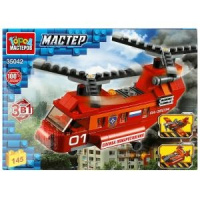 Конструктор город мастеров Пожарный вертолет 3в1 145 деталей 359348