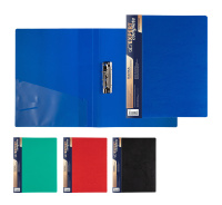 Папка А4 прижим 25мм 0,70 мм волокно ассорти карман