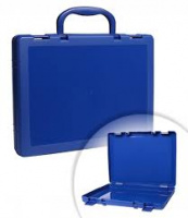 Портфель-кейс пластиковый синий 375х275х50мм КС11