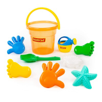 Набор песочный №354 ведро макси, лопата №6, лейка малая №4, 6 формочек
