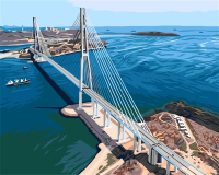 Картина по номерам Дальний Восток 40*50 Владивосток Русский мост 24 цв