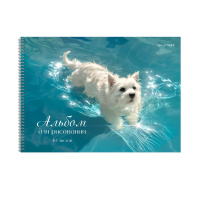 Альбом для рисования 40 л А4 гребень Белый песик 110 гр/м2 АС402637