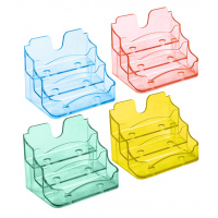 Подставка для визиток 3 отд пластик в ассорт