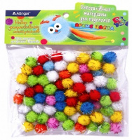 Помпоны блестящие 80шт микс AL9030